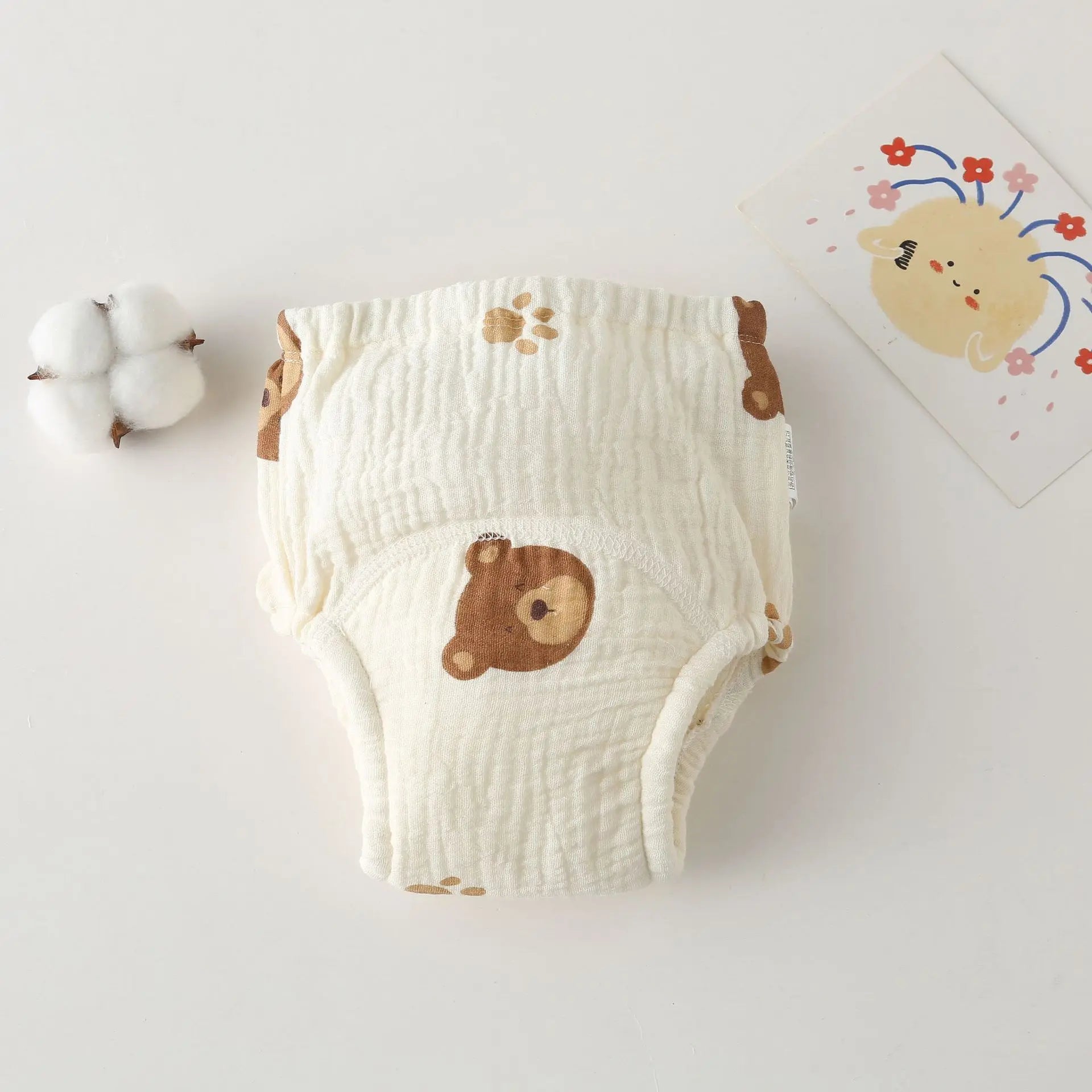 Korean Style Cotton Baby Waterproof Training Pants New Baby Diaper Infant Washable Shorts Nappy Panties Nappy Changing Underwear