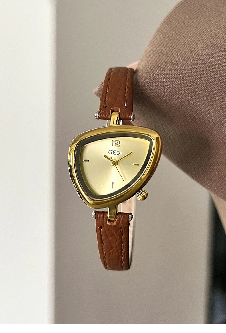 Luxury Design: Unusual Watch with Triangular Fashion and Sophisticated Style Fashionable Quartz Stainless Steel Watch Gift