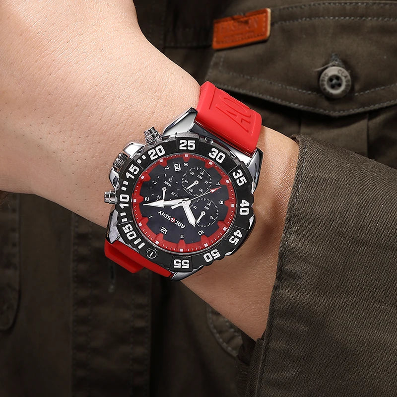 Luxury Men Clock Sport Watch For Men High Quality Waterproof Wrist Watches Chronograph Calendar Luminous Wristwatch reloj hombre