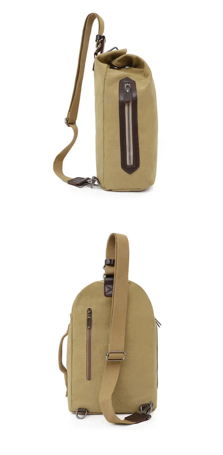 Men's Canvas Handbag Casual Bag Portable Travel Sports gym Shoulder Bag Leisure Backpack Multifunctional Small Bags