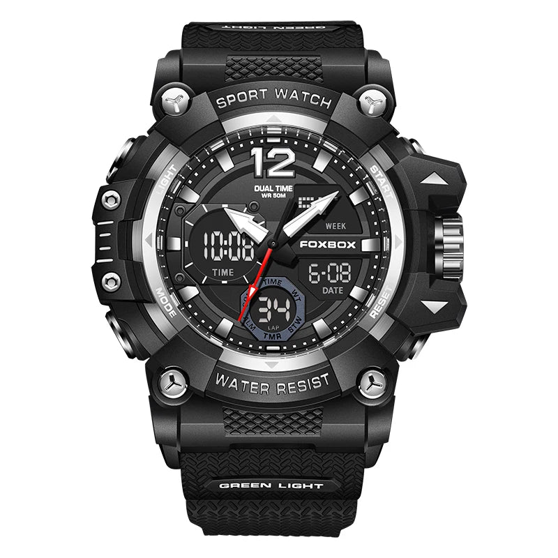 LIGE Fashion Sport Watches Men Shock Resistant 50M Waterproof Wristwatch LED Alarm Multi-function Watch Clock Military Men Watch