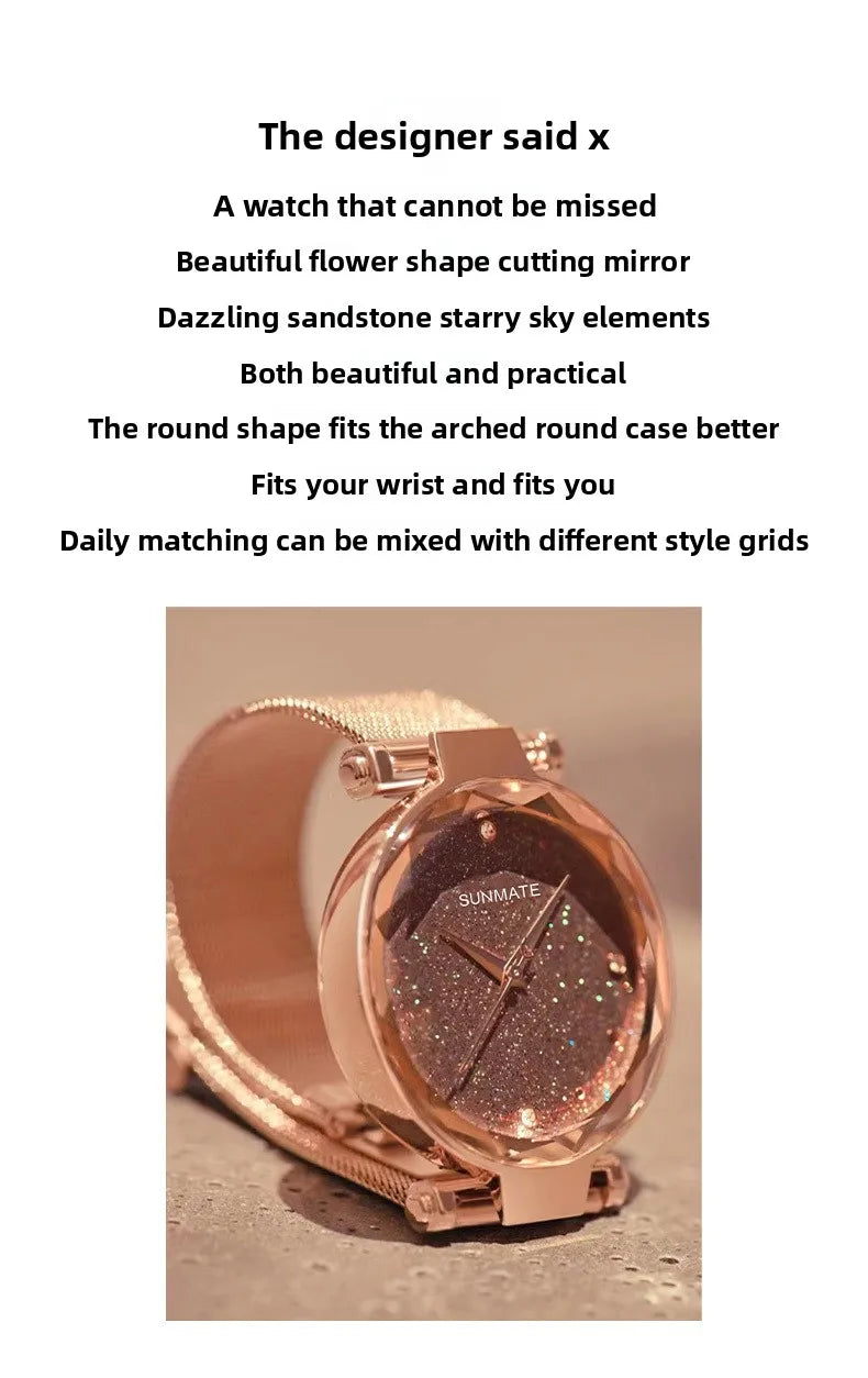 Luxury Ladies' Dress Watch with All-Star Design,Stylish Stainless Steel,Elegant Waterproof Quartz Watch,Comes with Watch Box