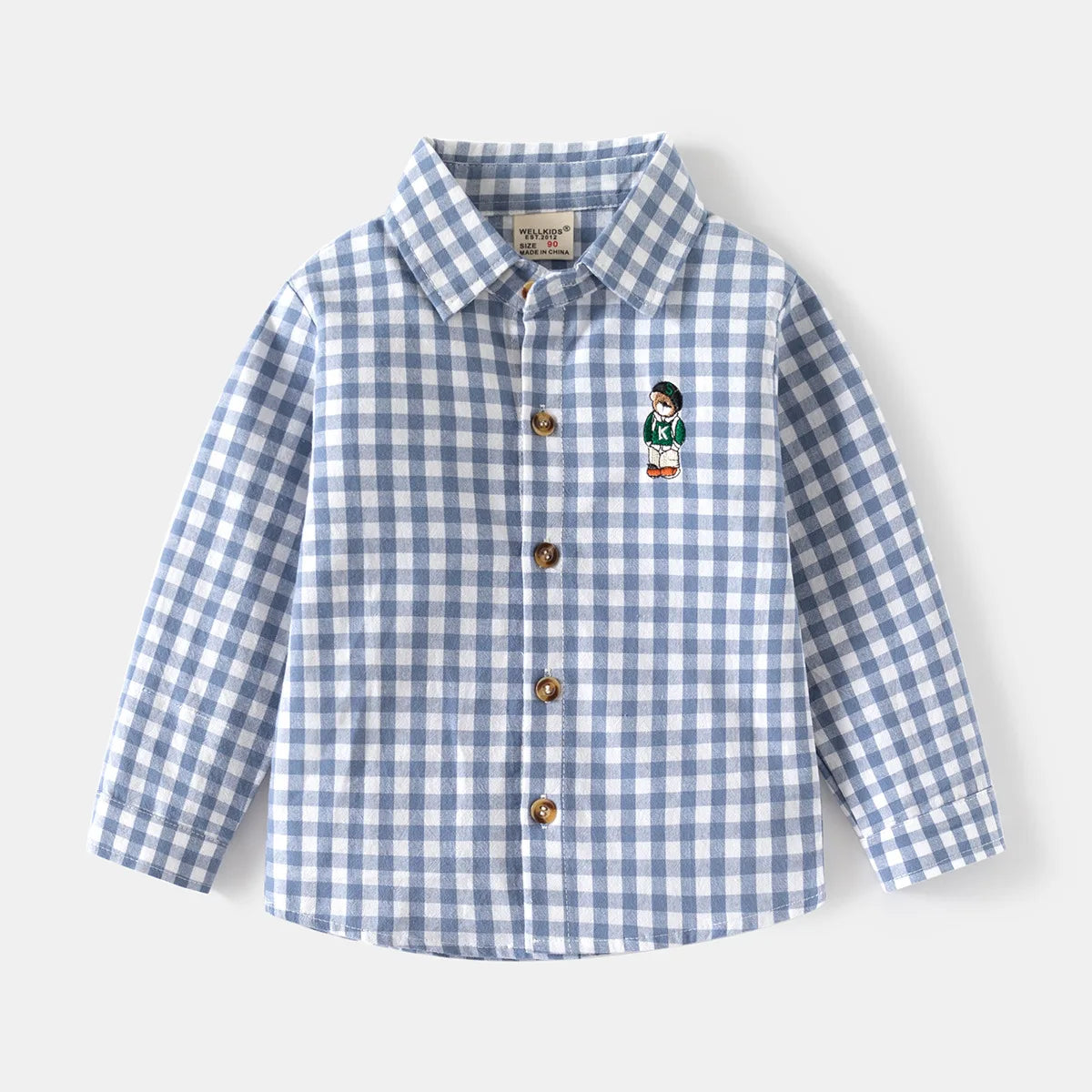 New Children's Clothes 2025 Kids Shirts With Collar Boys' Cotton Long Sleeved Baby Clothing Casual Top Plaid Blouse for Boy 2-7Y