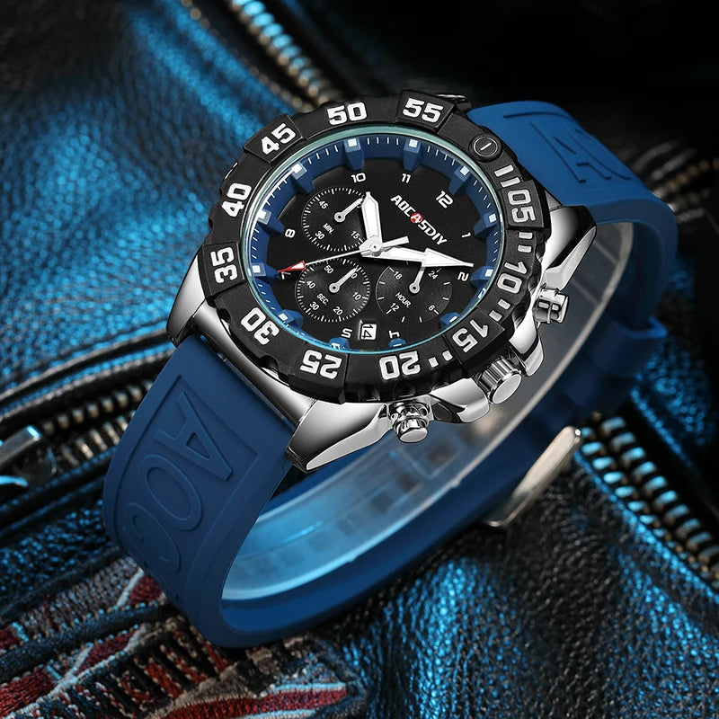 Luxury Men Clock Sport Watch For Men High Quality Waterproof Wrist Watches Chronograph Calendar Luminous Wristwatch reloj hombre