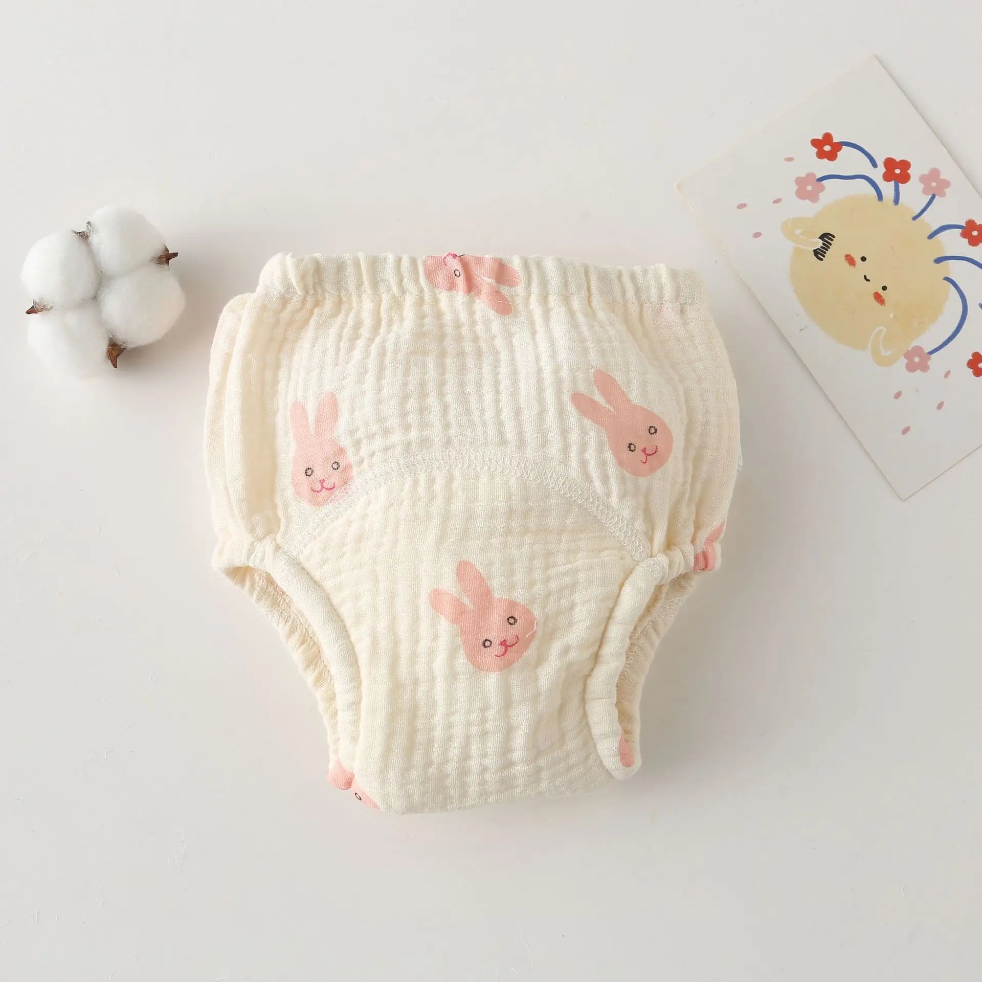 Korean Style Cotton Baby Waterproof Training Pants New Baby Diaper Infant Washable Shorts Nappy Panties Nappy Changing Underwear