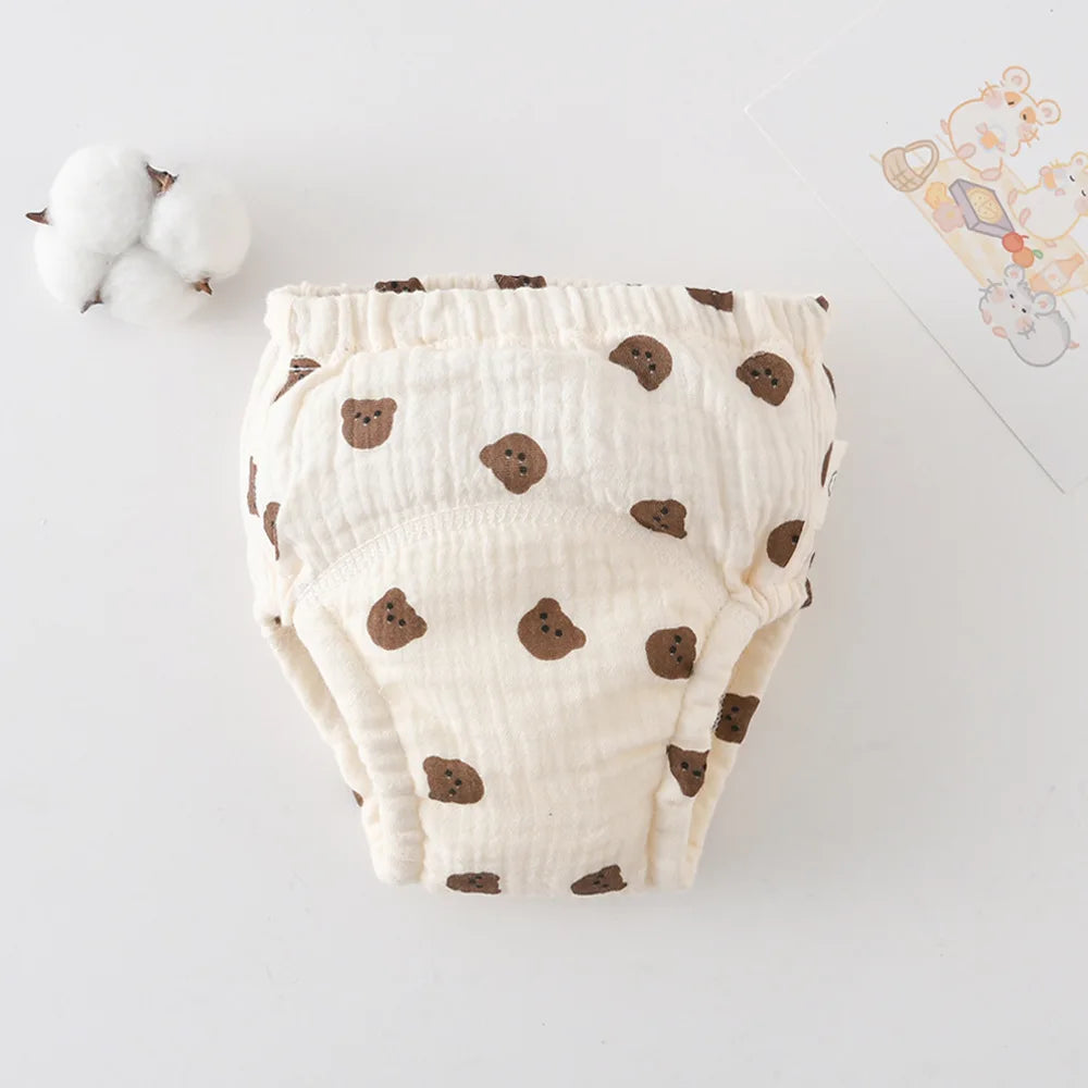 Korean Style Cotton Baby Waterproof Training Pants New Baby Diaper Infant Washable Shorts Nappy Panties Nappy Changing Underwear