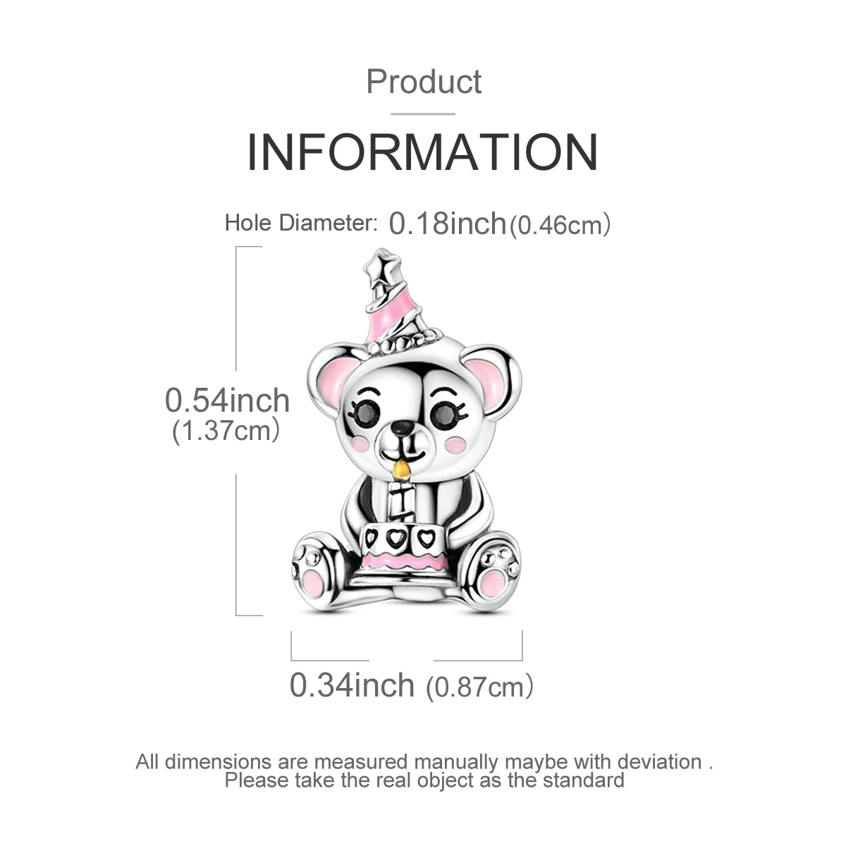 Original Charms 925 Silver Cute Animals Cat Bear Bead For Silver Bracelet Diy Fahsion Jewelry