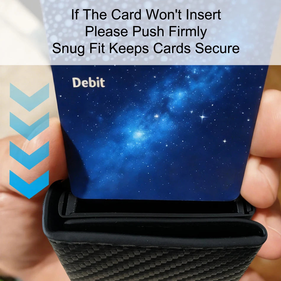 RFID Blocking Credit Card Holders Wallet Men Luxury Ultra Thin Automatic Pop Up Metal Minimalist Wallets Money Clips with Zipper