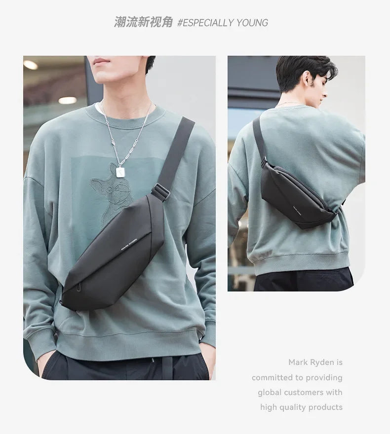 Mark Ryden Men's handbag Man Belt Pouch Sports  Casual Cycling Small Waist Pack Crossbody Bag Shoulder Bag Men's Crossbody Chest