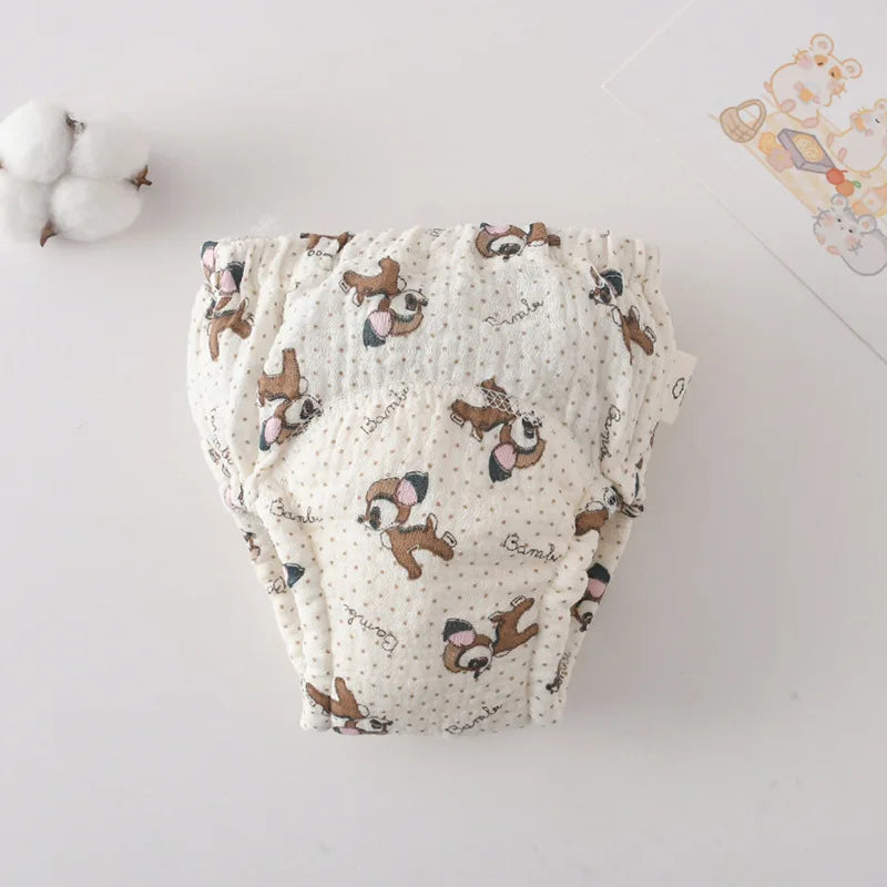 Korean Style Cotton Baby Waterproof Training Pants New Baby Diaper Infant Washable Shorts Nappy Panties Nappy Changing Underwear