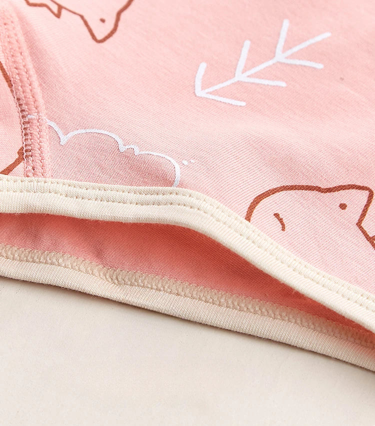 4PCS Girls Cotton Panties Summer Kid Thin Breathable Cartoon Briefs 2+y Young Children Underwears Toddler Antibacterial Knickers