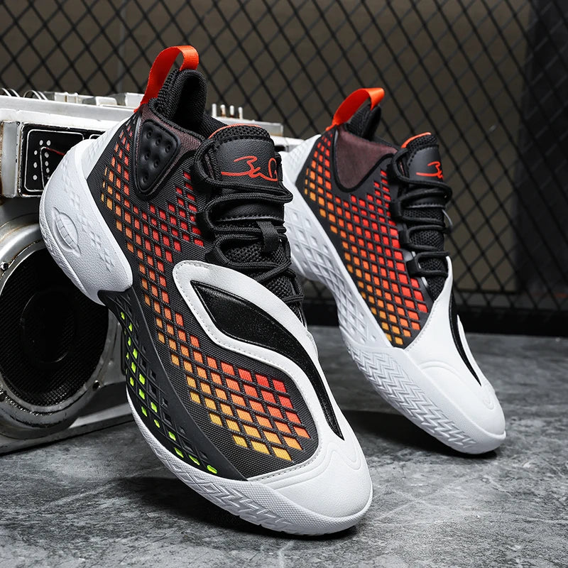 Basketball Shoes for Men Women Outdoor Sneakers Spring Autumn Activities with Excellent Shock Absorption Big Size