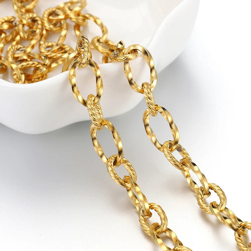 1meter Golden Stainless Steel Rolo Cable Bulk Chains for DIY Jewelry Making