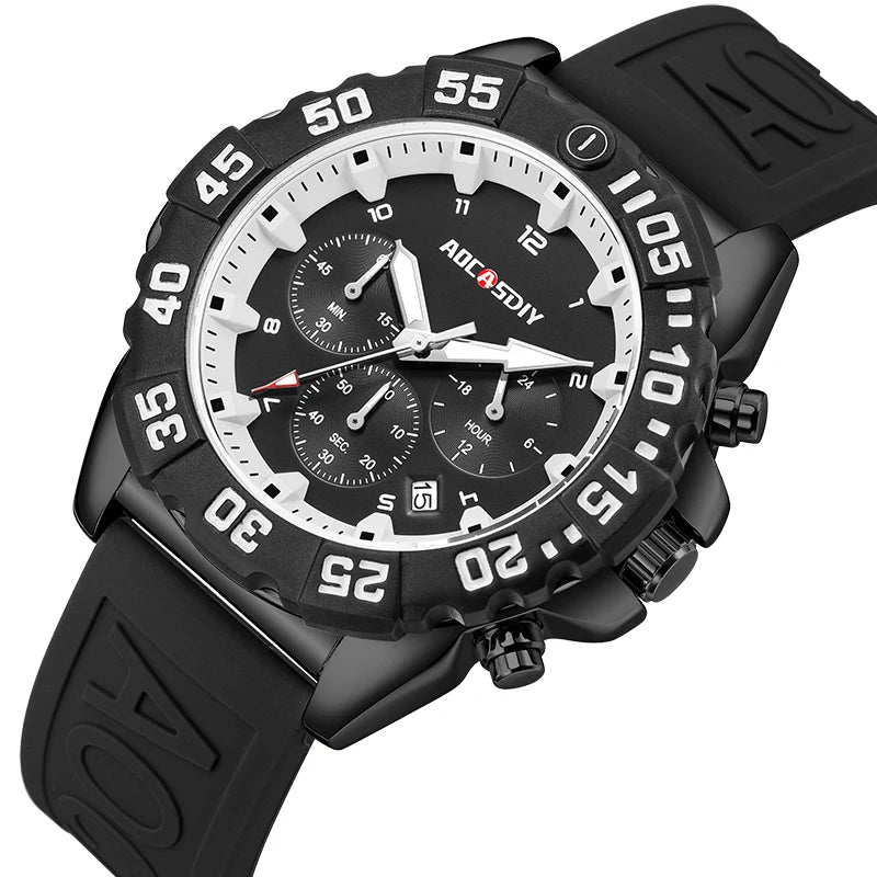 Luxury Men Clock Sport Watch For Men High Quality Waterproof Wrist Watches Chronograph Calendar Luminous Wristwatch reloj hombre