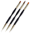 LINMANDA Nail Art Brushes 3Pcs Nail Brush Set with Gel Polish Pens and Liner Brush for Home and Professional Salon Use