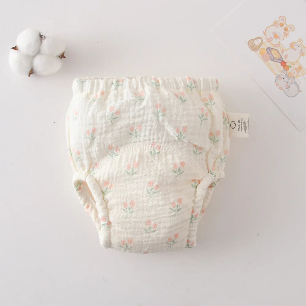 Korean Style Cotton Baby Waterproof Training Pants New Baby Diaper Infant Washable Shorts Nappy Panties Nappy Changing Underwear