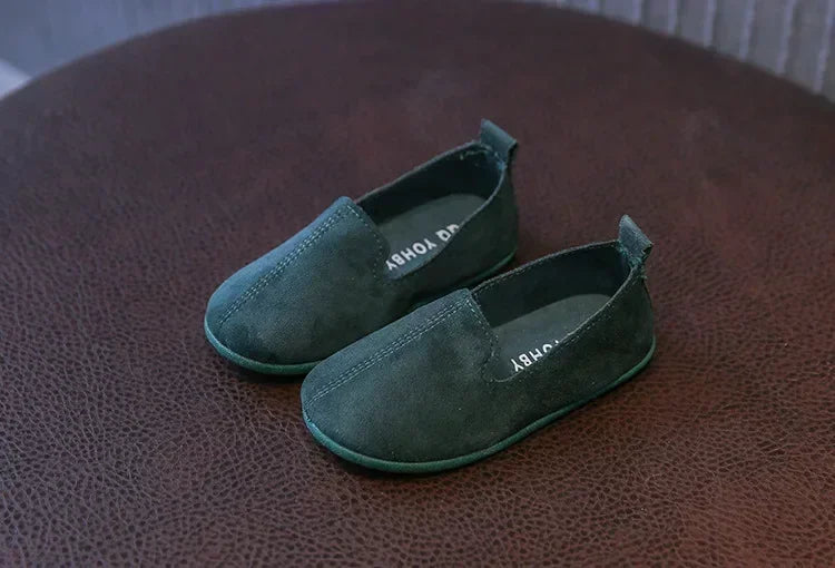Children's Flat Shoes New Candy Color Simple Casual Shoes Loafers Slip-on Flats Lightweight Boys Girls Leather Shoes Moccasins