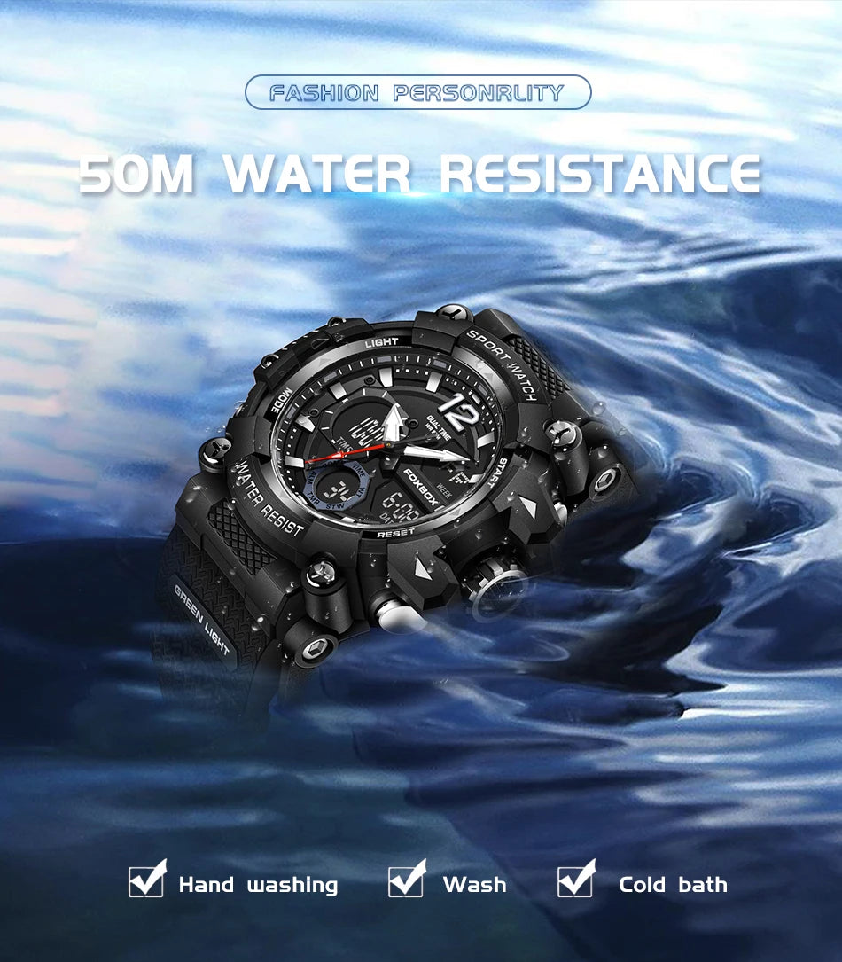 LIGE Fashion Sport Watches Men Shock Resistant 50M Waterproof Wristwatch LED Alarm Multi-function Watch Clock Military Men Watch