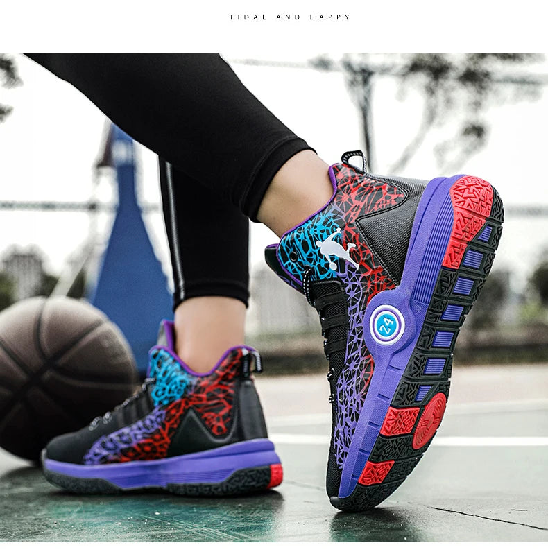 Basketball Shoes Men Field Training Non-slip High-top Luxyry Design Mesh Breathable Sneakers Pro Original Kids Basketball Boots