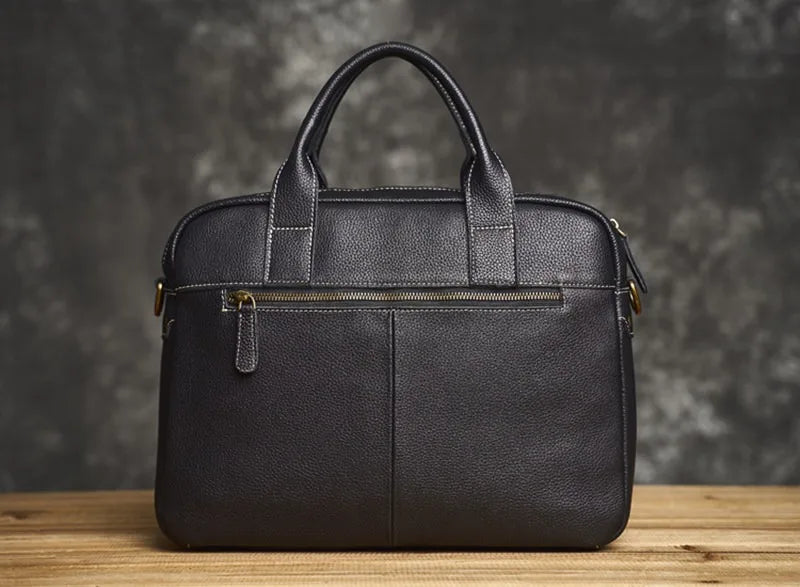 Men's Handbag for Men Genuine Leather Top Grain Leather Large Capacity Laptop Bag Business Document Briefcase Luxury Purse
