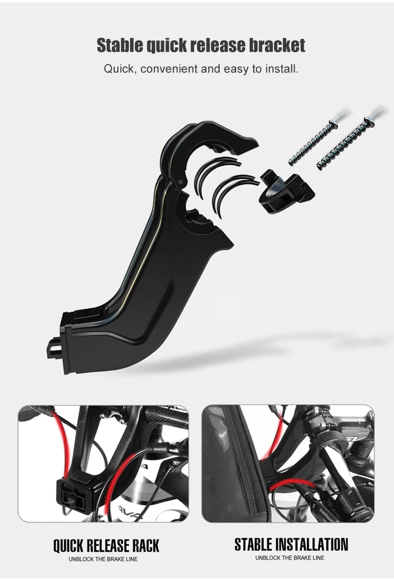 WILD MAN EVA Hard Shell Bicycle Handlebar Bag Touch Screen Phone Holder Electric Scooter Front Bag Crossbody Camera Pouch