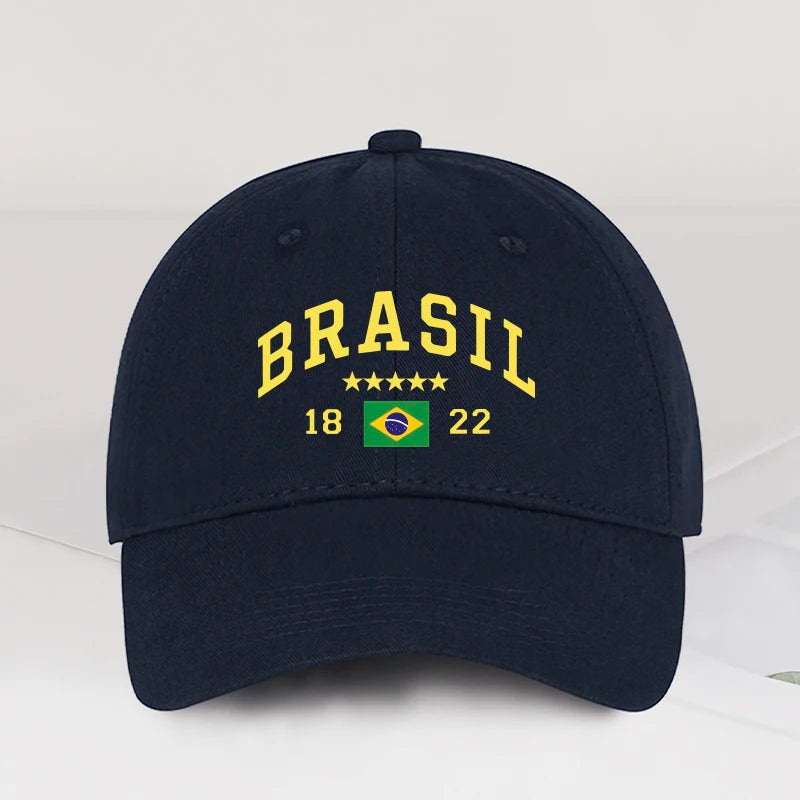 Brazil Flag Five-Star Soft-Top Baseball Cap Stylish Athletic Look Perfect for Daily Match Viewing and Outdoor Sports Great Gift