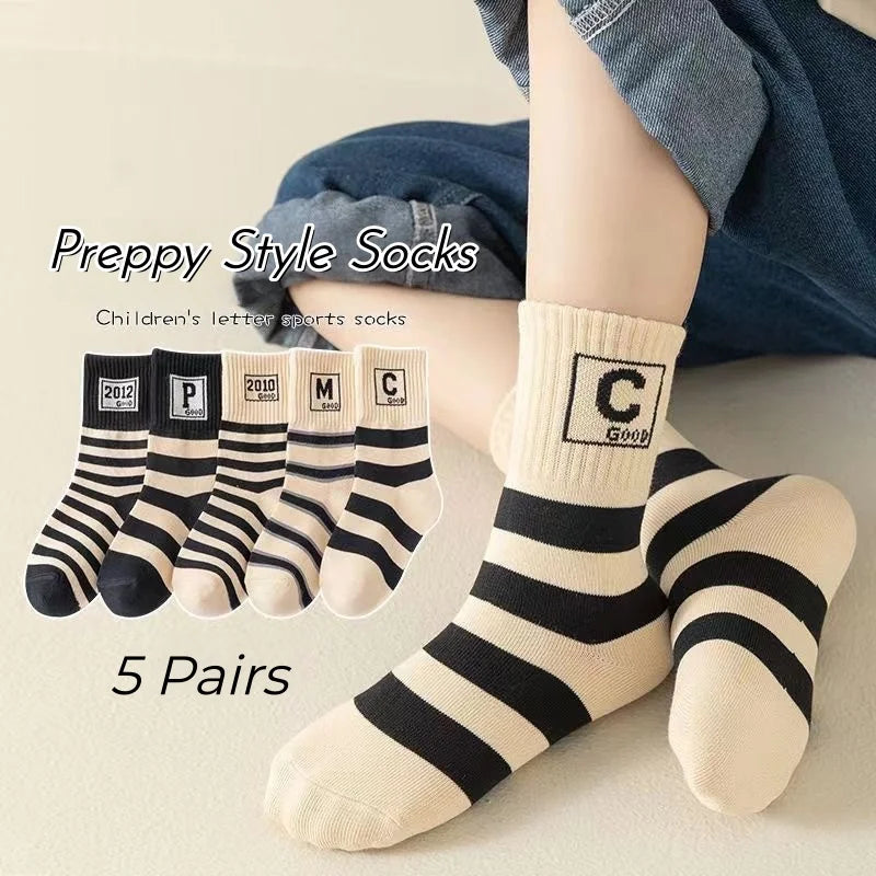 GreenC Summer Calf Socks 5 Pairs Children's Socks Boys Spring Cotton Socks Baby Child 1-14T Kids  Sport Sock