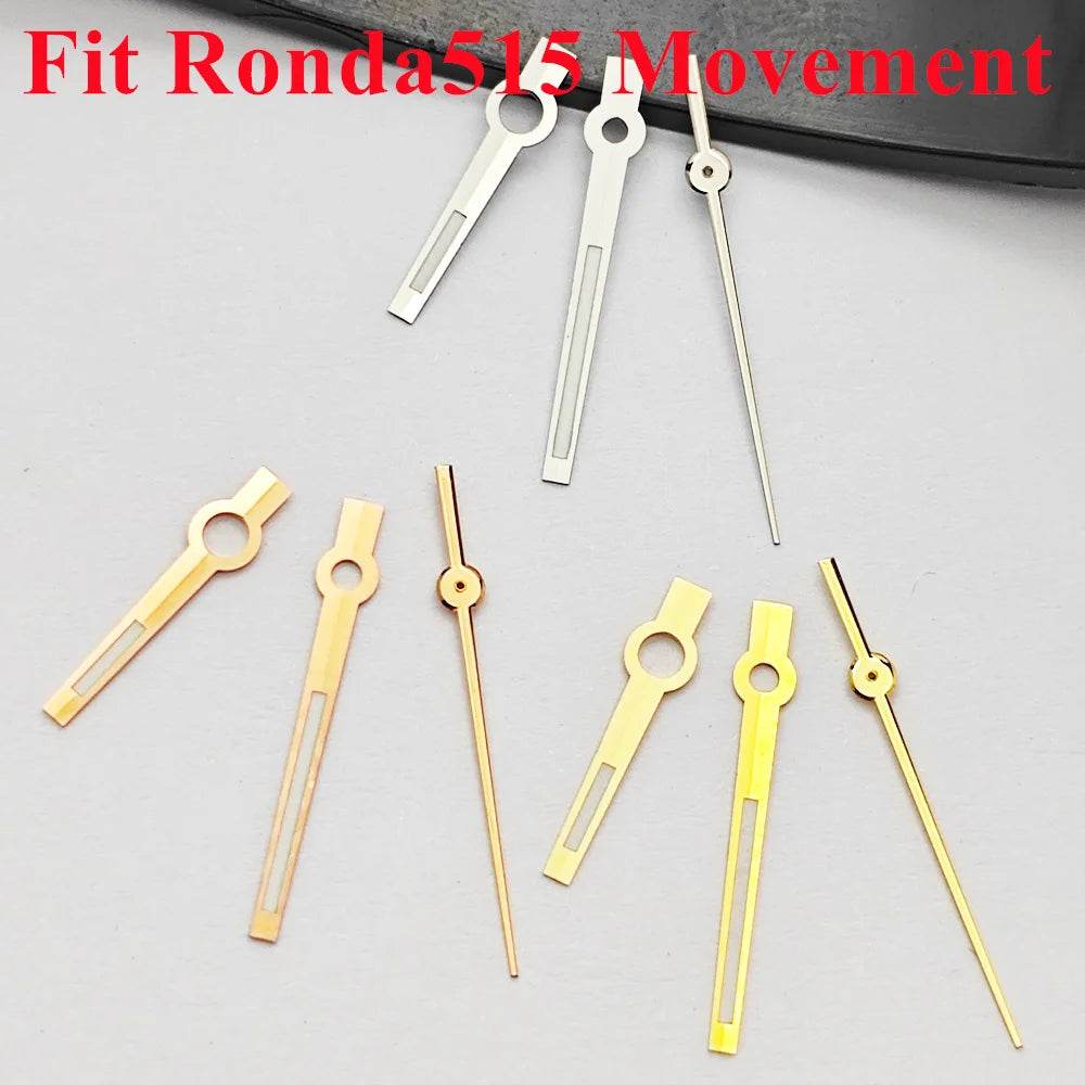 RICHUS Ronda515 Watch Hands Silver Gold Rose-Gold Watch Hands Green Luminous Fit Ronda 515 Quartz Movement Watch Accessory Part