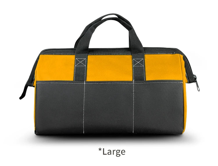 Tool Bag for Men, Heavy Duty Tool Bag Wide Mouth Tote for Various Instrument, Electrician Carpenter Mechanic(Yellow)