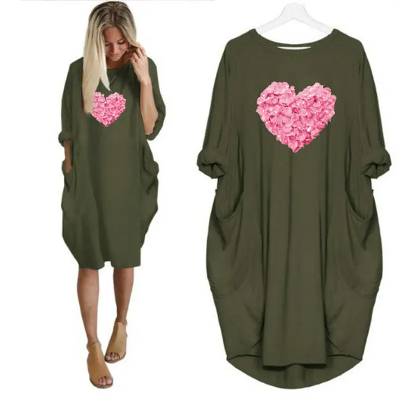 Women's Loose  Long Sleeved Summer Plus Size Dress Autumn  Winter  Joke T-shirt Summer O Neck Short Sleeve Graphic T Shirts