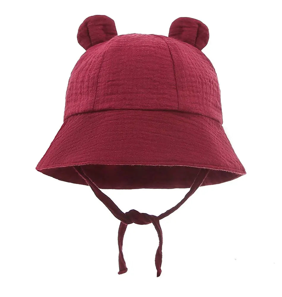 Soft Cotton Baby Sun Hat With Ears Cute Bunny Newborn Boys Girls Bucket Hat Summer Kids Toddler Panama Cap 0 to 12 Months