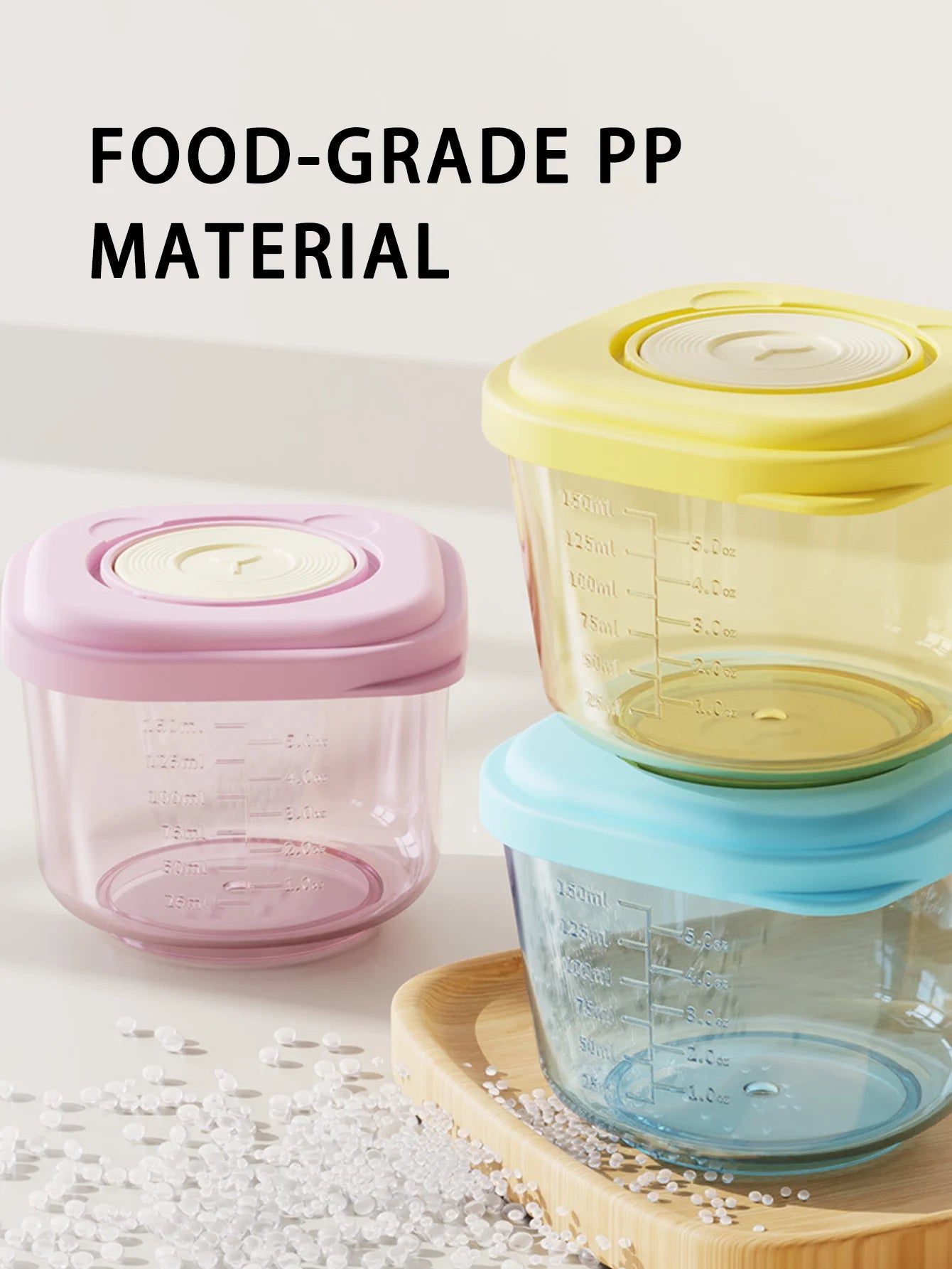 6 Pcs Baby Food Storage Containers - PP Material Steamable & Leak-Proof, Infant Feeding Bowls for Freshness, Stackable Organizer