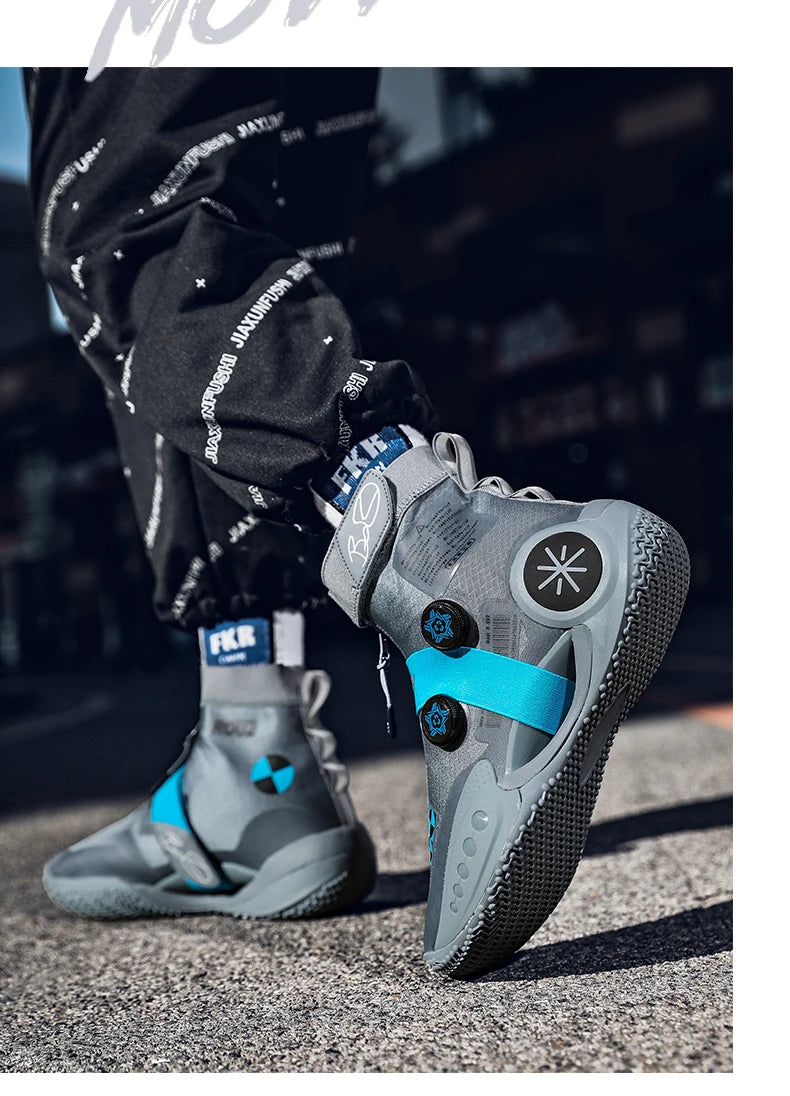 Men's Basketball Shoes Breathable Cushioning Non-Slip Wearable Runing Shoes Gym Training Athletic Basketball Sneakers for Women