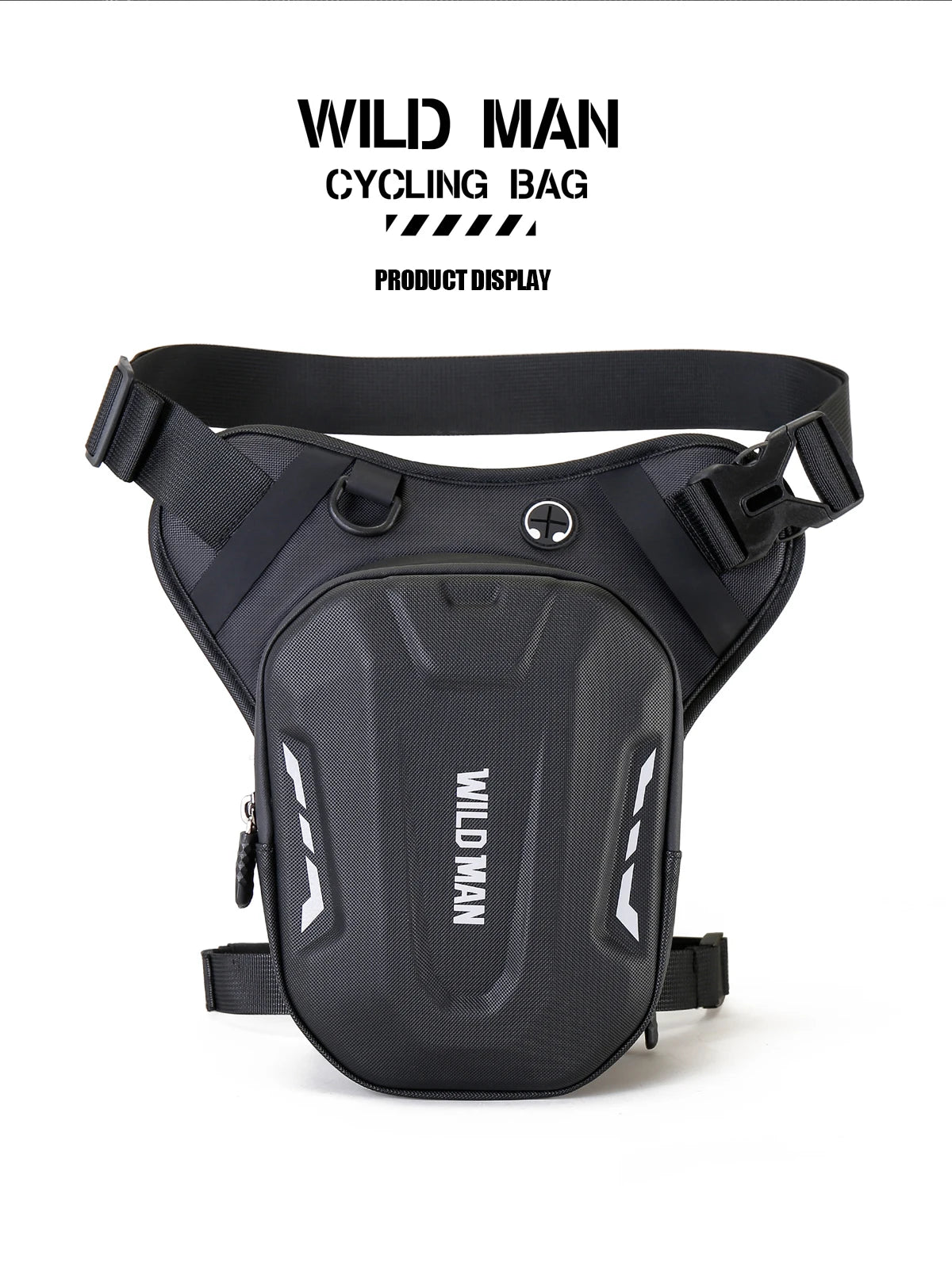 WILD MAN Motorcycle Leg Bag for Men - Riding Waist Bag, Biker Motorcycle Hard Shell Bag, Sports Messenger Bag, Travel Equipment