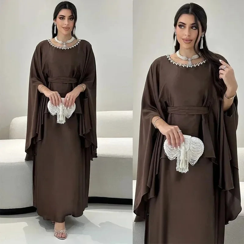 Eid Party Dress for Women Elegant Pearls Abaya Party Muslim Caftan Robe Jalabiya Ramadan Morocco Kaftan 2025 Vestidos Largos