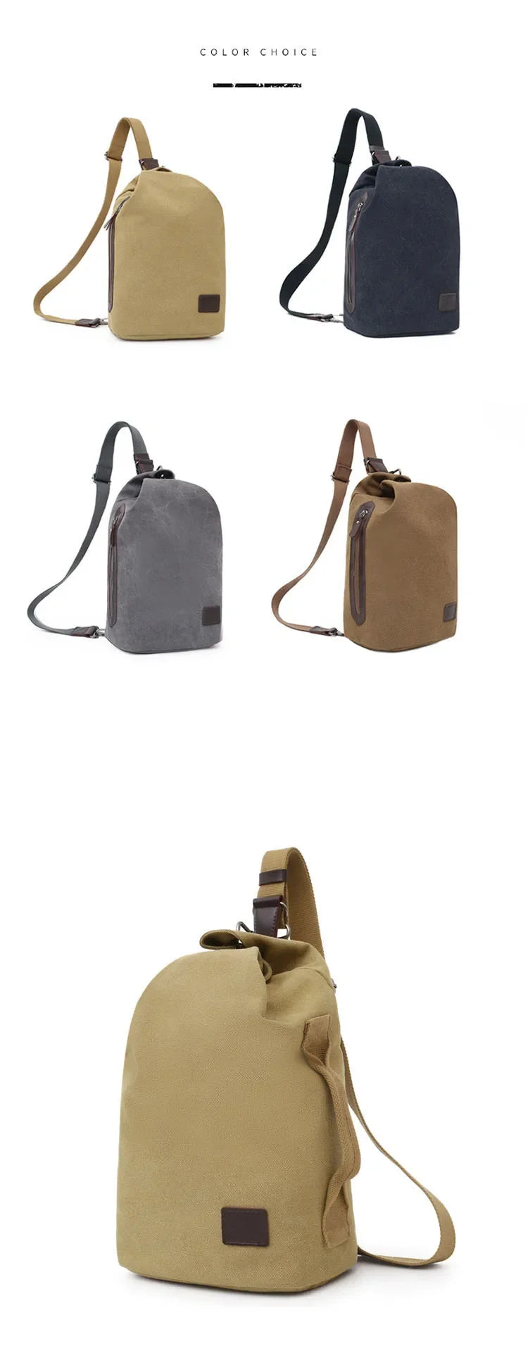 Men's Canvas Handbag Casual Bag Portable Travel Sports gym Shoulder Bag Leisure Backpack Multifunctional Small Bags