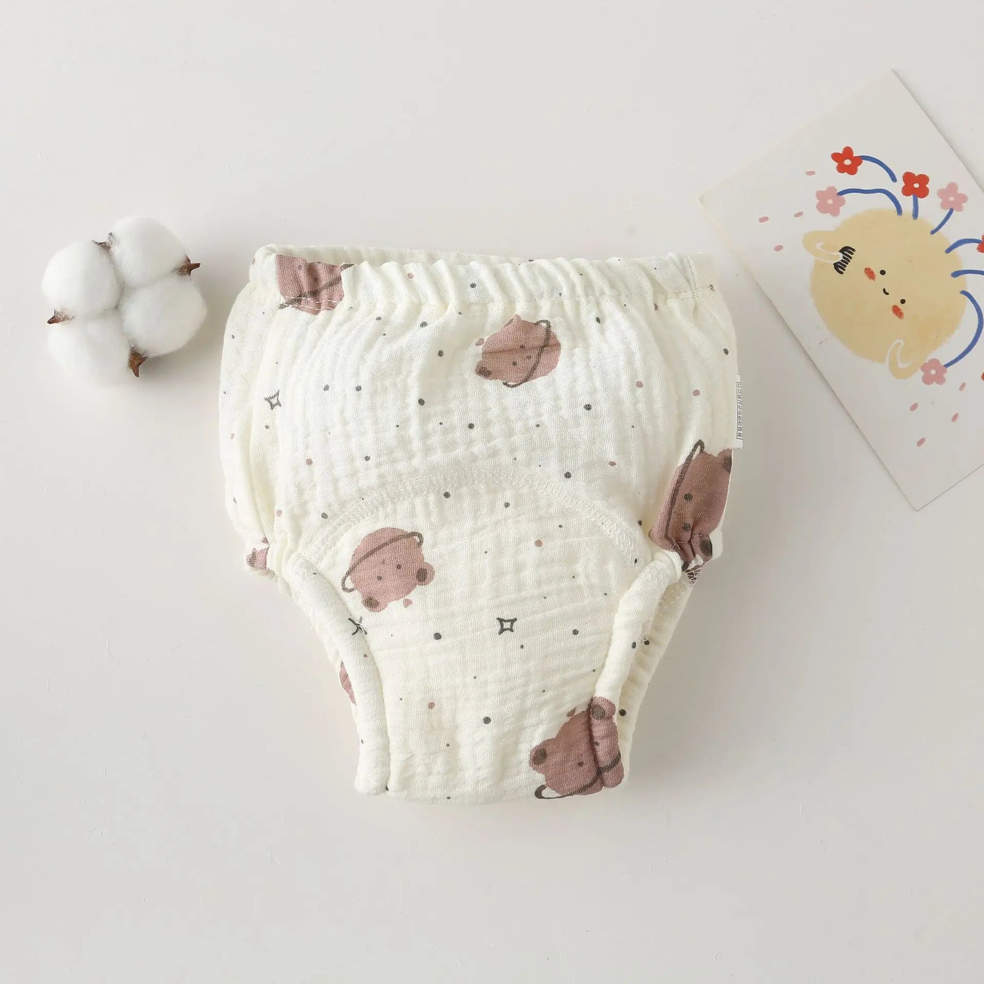 Korean Style Cotton Baby Waterproof Training Pants New Baby Diaper Infant Washable Shorts Nappy Panties Nappy Changing Underwear