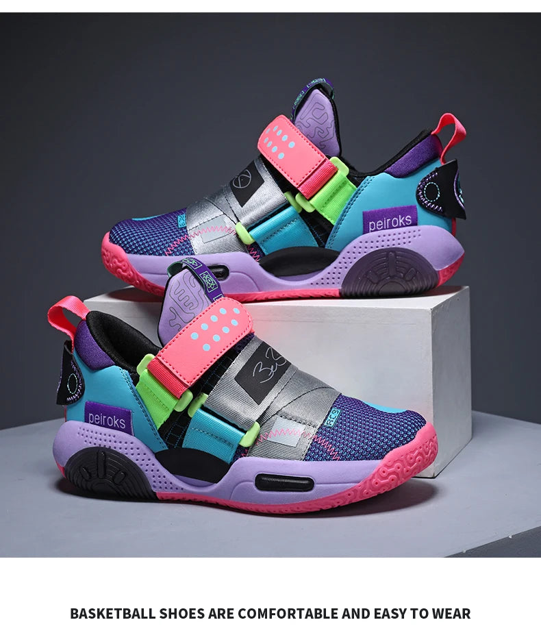 Children's Basketball Shoes For Boys Girls Non-slip Kids Sport Shoes Lightweight Outdoor Sneakers Trainers Footwear Comfortable
