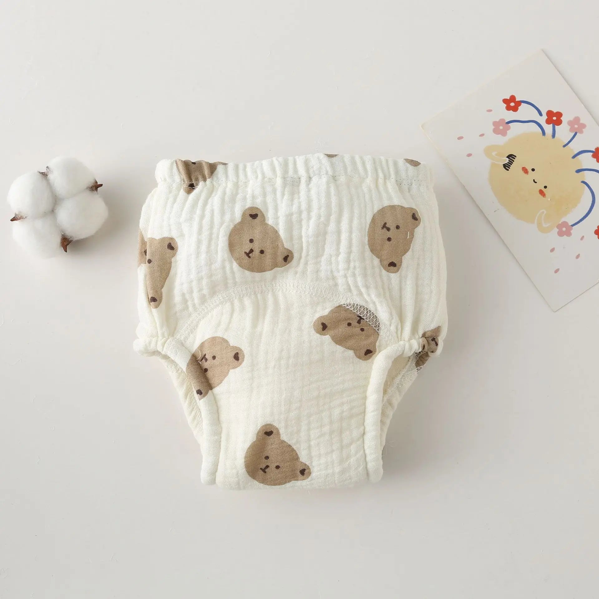 Korean Style Cotton Baby Waterproof Training Pants New Baby Diaper Infant Washable Shorts Nappy Panties Nappy Changing Underwear