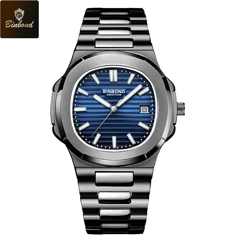 BINBONG B1885 Luxury Business Men Quartz Wristwatch 30M Waterproof Luminous Stainless Strap Men's Watches Relogio Masculino