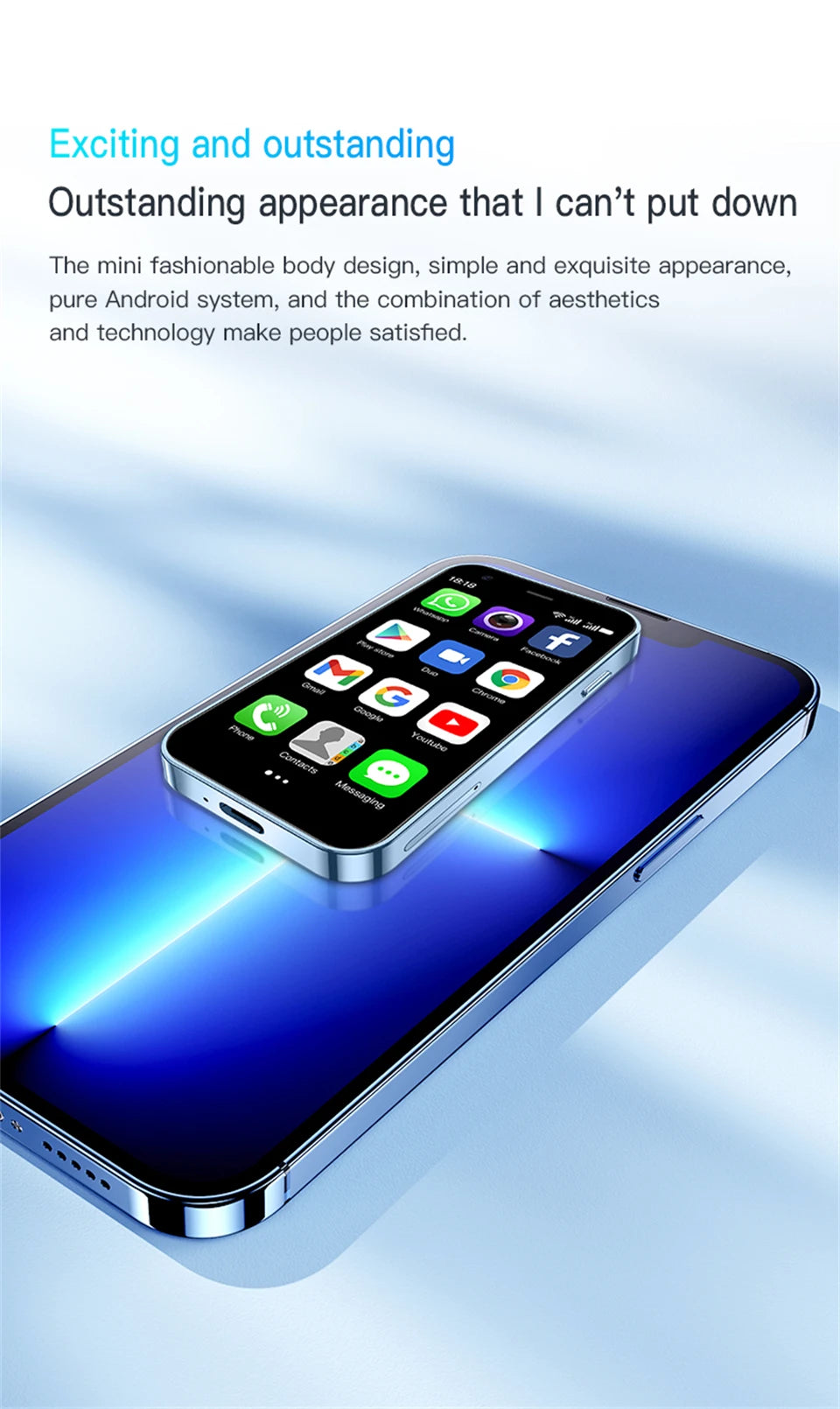 New SOYES XS15 Mini Smartphone 3.0inches MTK 2GB RAM 16GB ROM WCDMA 3G Dual SIM 2MP Rear Camera 480x854 Type-C Android Cellphone