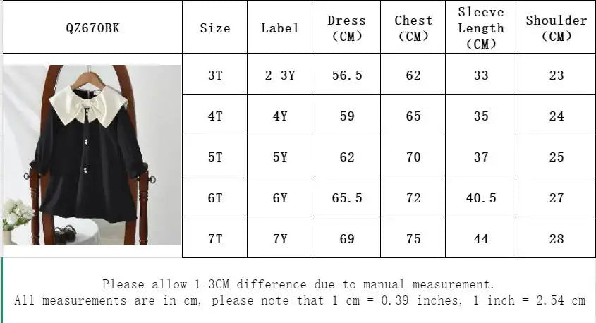 Bear Leader Autumn Spring New Girls' Dress Fashion Cute Doll Neck Flower Print Dress Children's Girls Long Sleeve Princess Dress
