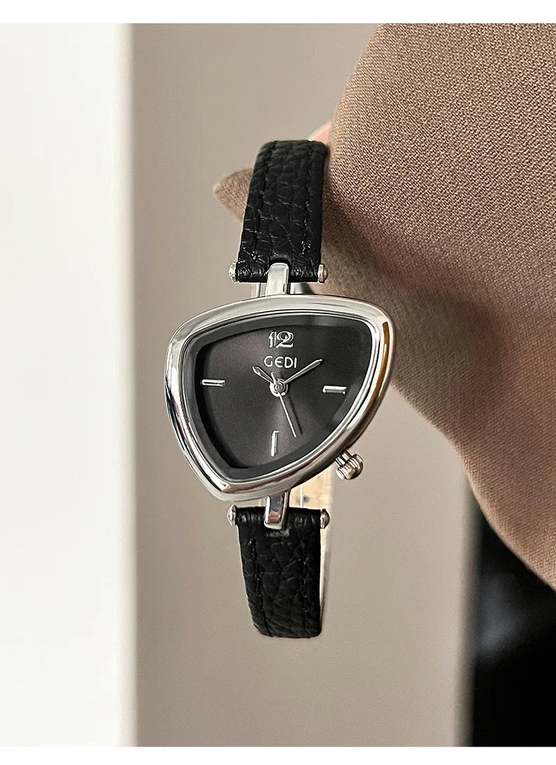 Luxury Design: Unusual Watch with Triangular Fashion and Sophisticated Style Fashionable Quartz Stainless Steel Watch Gift