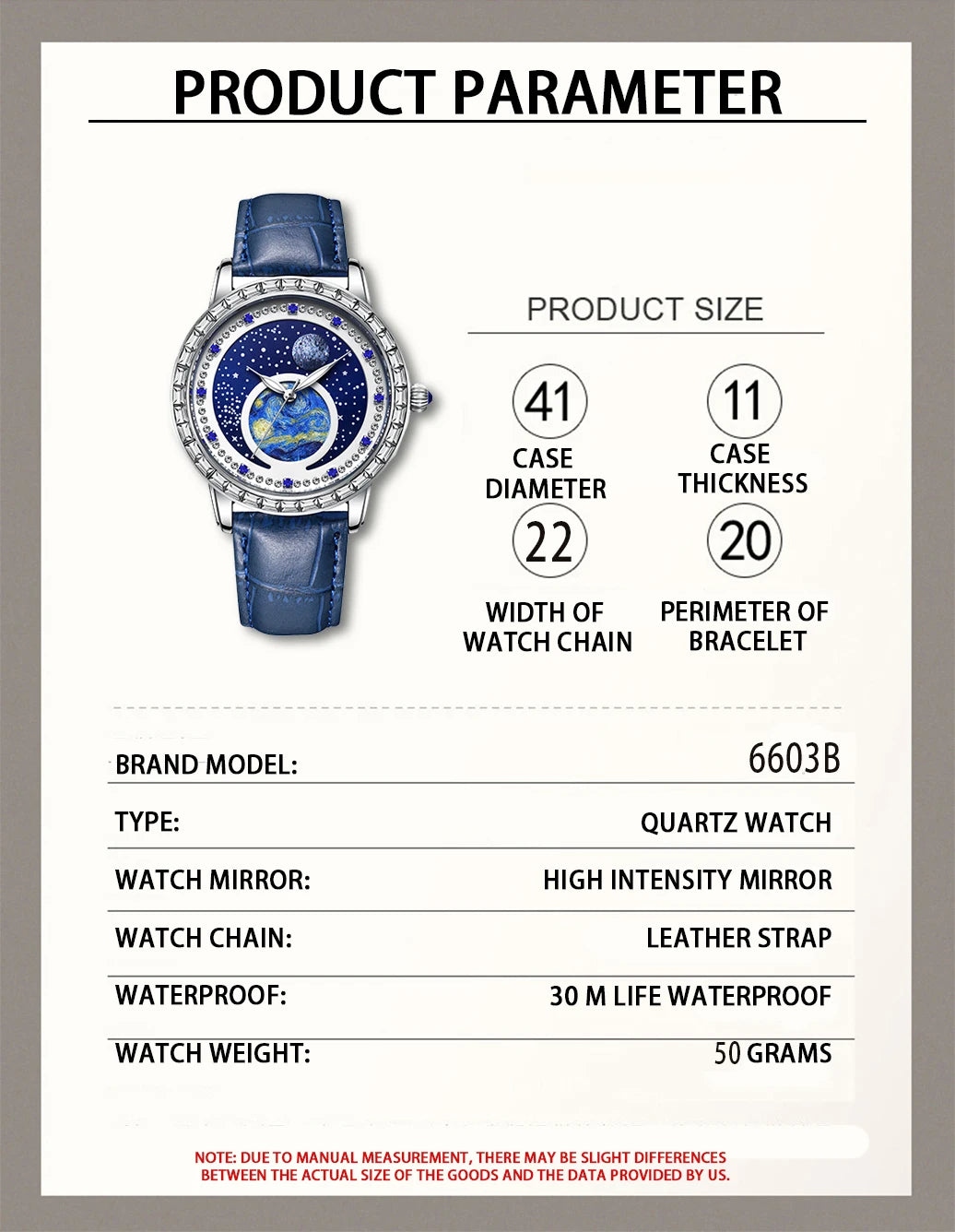 Luxury men's quartz watch, waterproof luminous oil painting starry sky dial, multifunctional watch