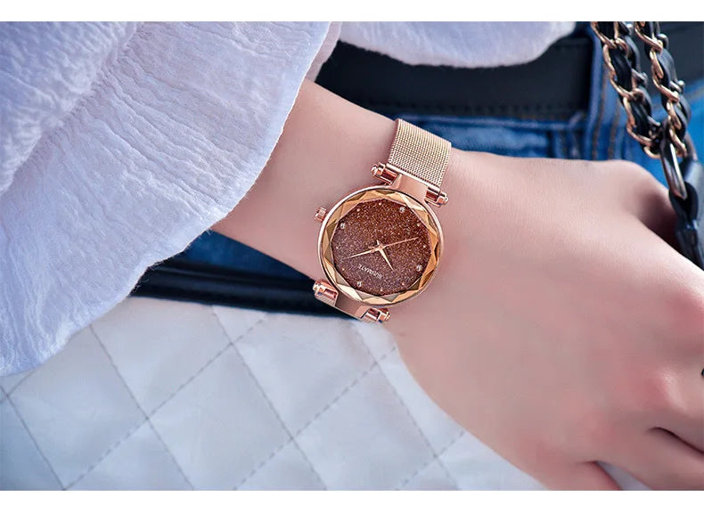 Luxury Ladies' Dress Watch with All-Star Design,Stylish Stainless Steel,Elegant Waterproof Quartz Watch,Comes with Watch Box