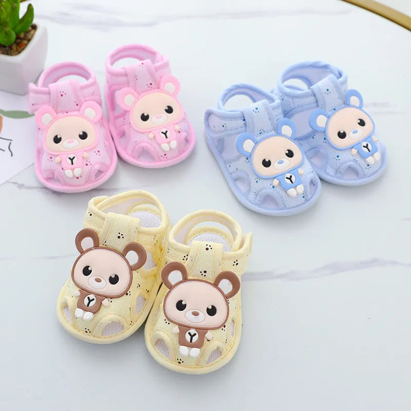 Summer Toddler Infant Kids Baby Cute Casual Princess Sandals Lovely Cartoon Soft Crib Shoes Boy Girls First Walkers Floor Shoe