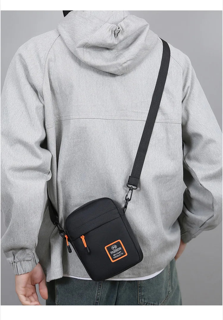 Men's Business Shoulder Bag Casual Man's Messenger Bag Durable Male Handbag Waterproof Oxford Cloth Bag Mini Mobile Phone Bags