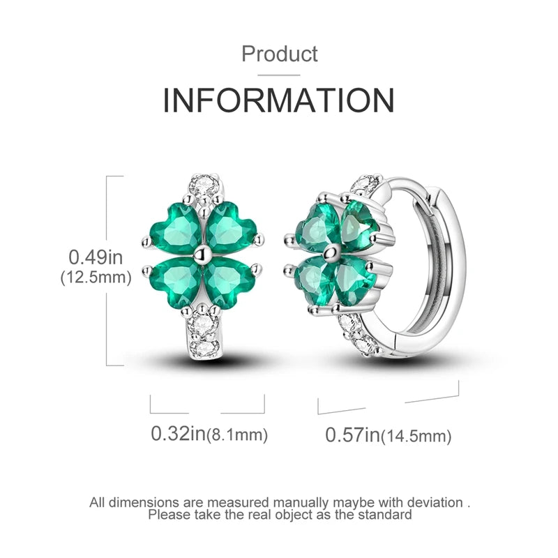 New 925 Sterling Silver Sparkling Zircon Four-Leaf clover Women Earrings Brilliant Wedding Engagement Star Earrings Jewelry Gift