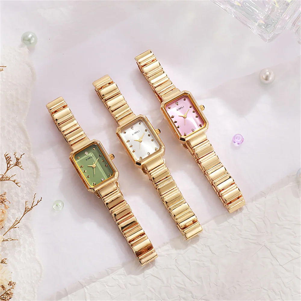 Luxury Ladies Watch 2025 Hot Simple Square Quartz Watches Fashion Stainless Steel Women's Dress Clock Gift Wristwatch