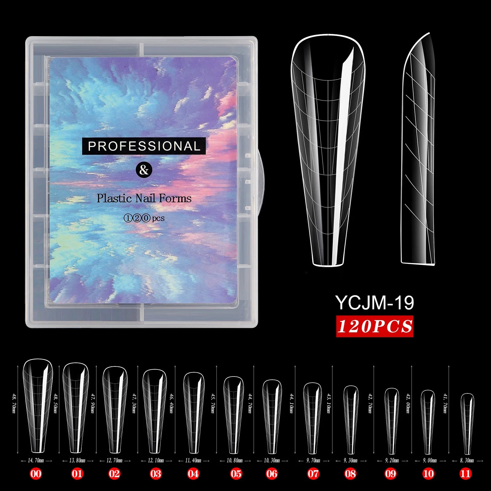120 Pcs/Set Clear Dual Forms False Nails Full Cover Quick Building Gel Mold Tips Nail Extension Molds Upper Forms For Nails Tips